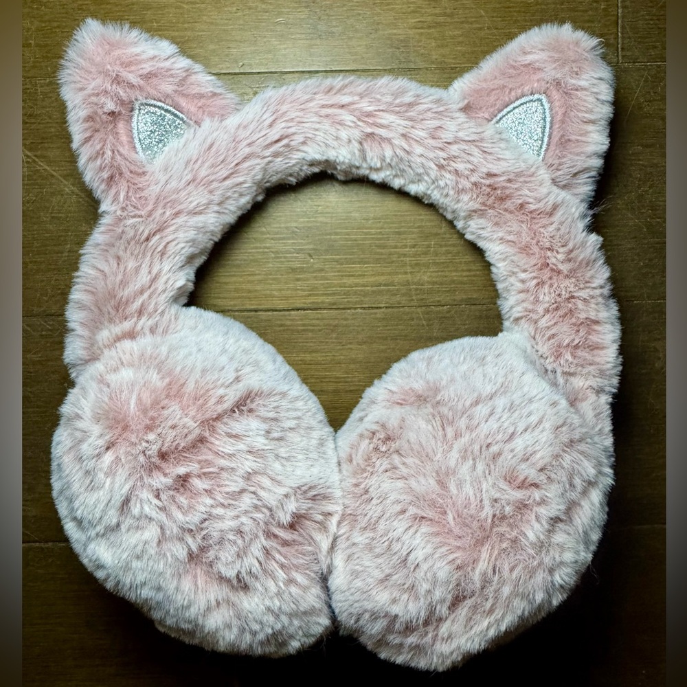 Cozy Pink Cat Ear Kids Earmuffs